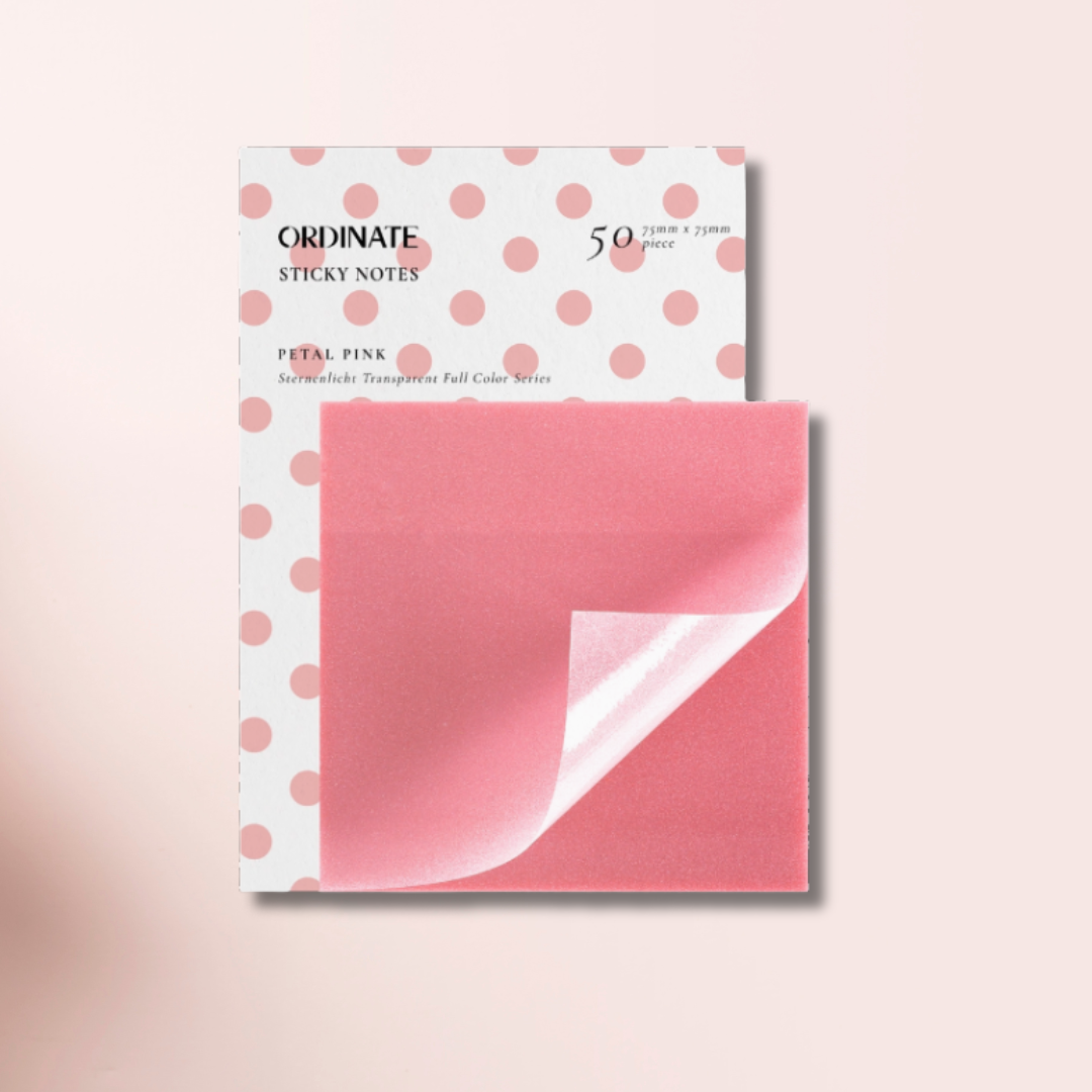 Sticky Notes transparents – Petal Pink 75 × 75 mm